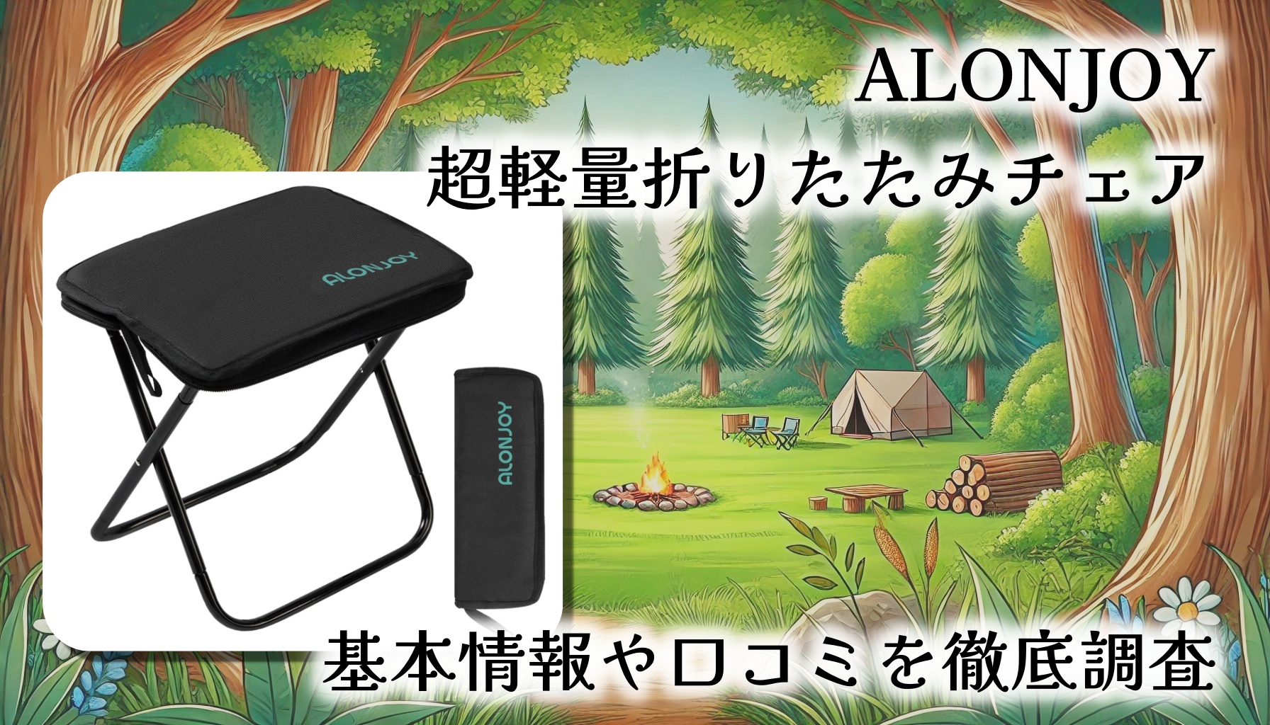 【最新モデル】ALONJOY 超軽量折りたたみチェアをレビュー！どこでも1秒で座れる？お花見・アウトドアに…基本情報や口コミを徹底調査
