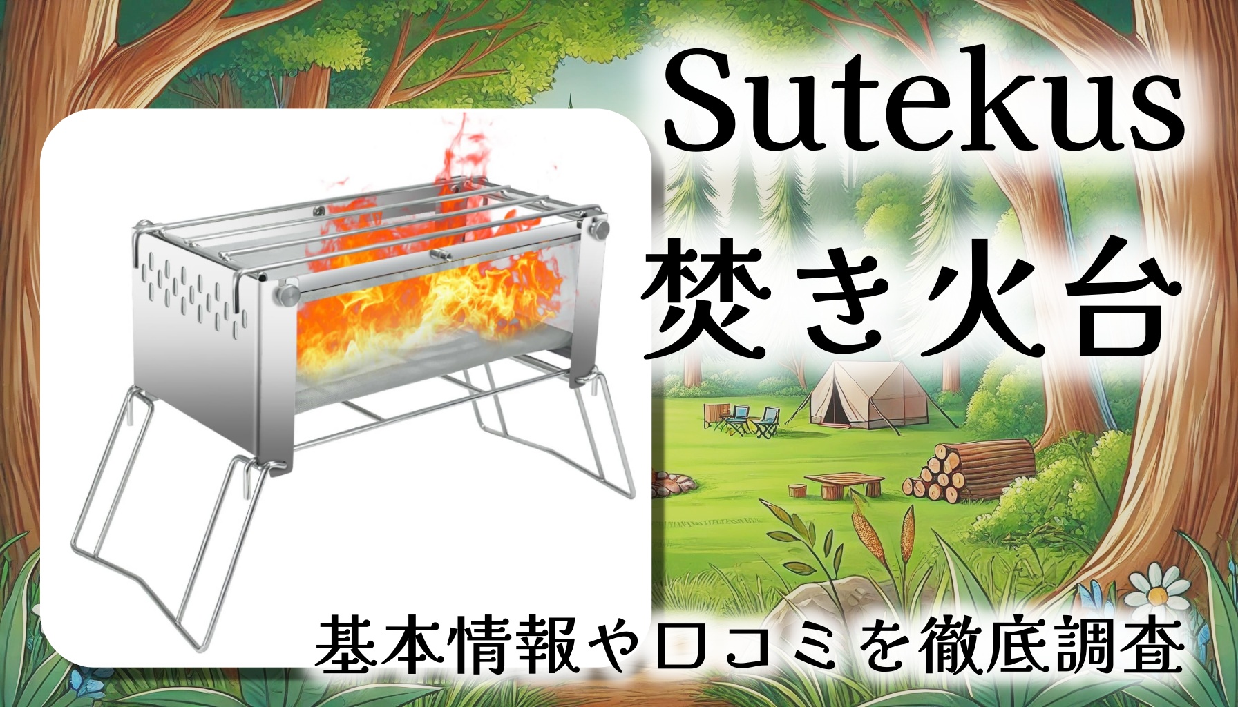 Sutekus 焚き火台をレビュー！軽量＆高燃焼効率って本当？基本情報や口コミを徹底調査【意匠登録済】