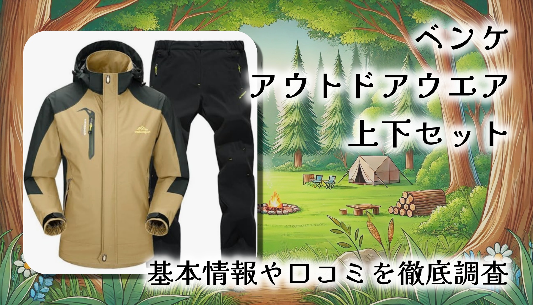【コスパ最強】ベンケ アウトドアジャケット上下セット徹底レビュー｜雨風対応×速乾ズボンで登山や釣りに最適！