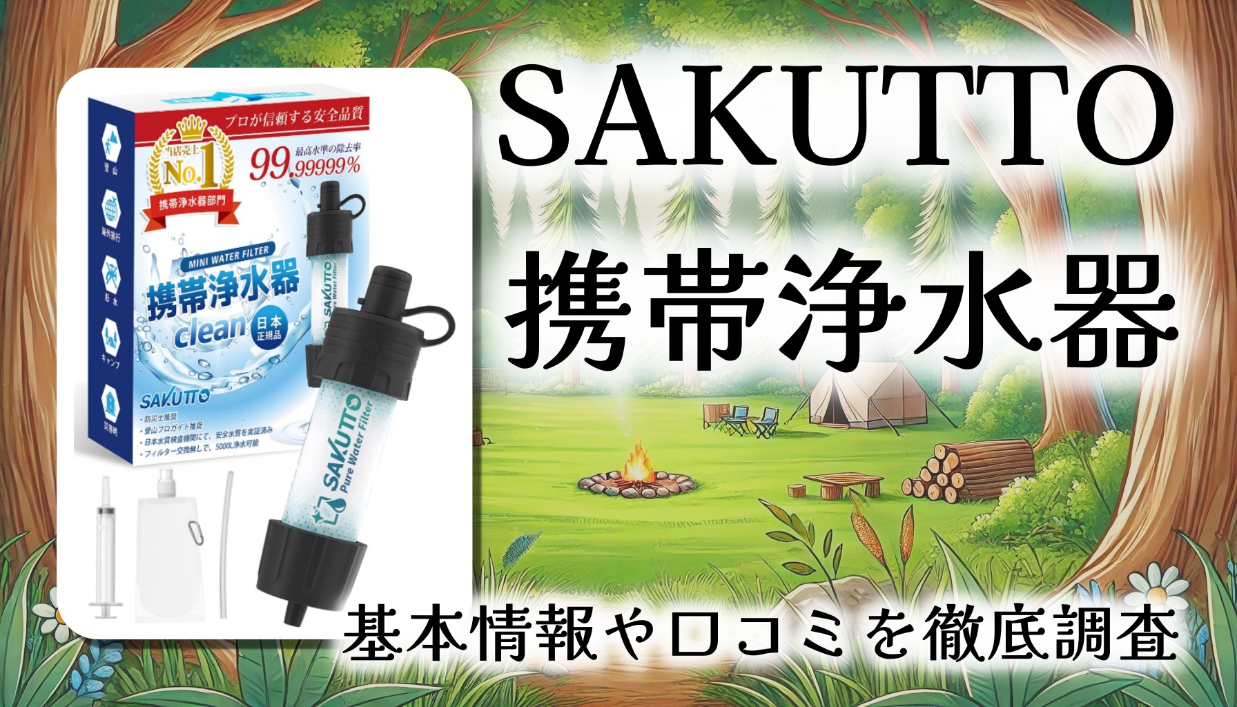 【もしもの時の命綱】SAKUTTO 携帯浄水器レビュー｜災害時もアウトドアも安心のろ過力