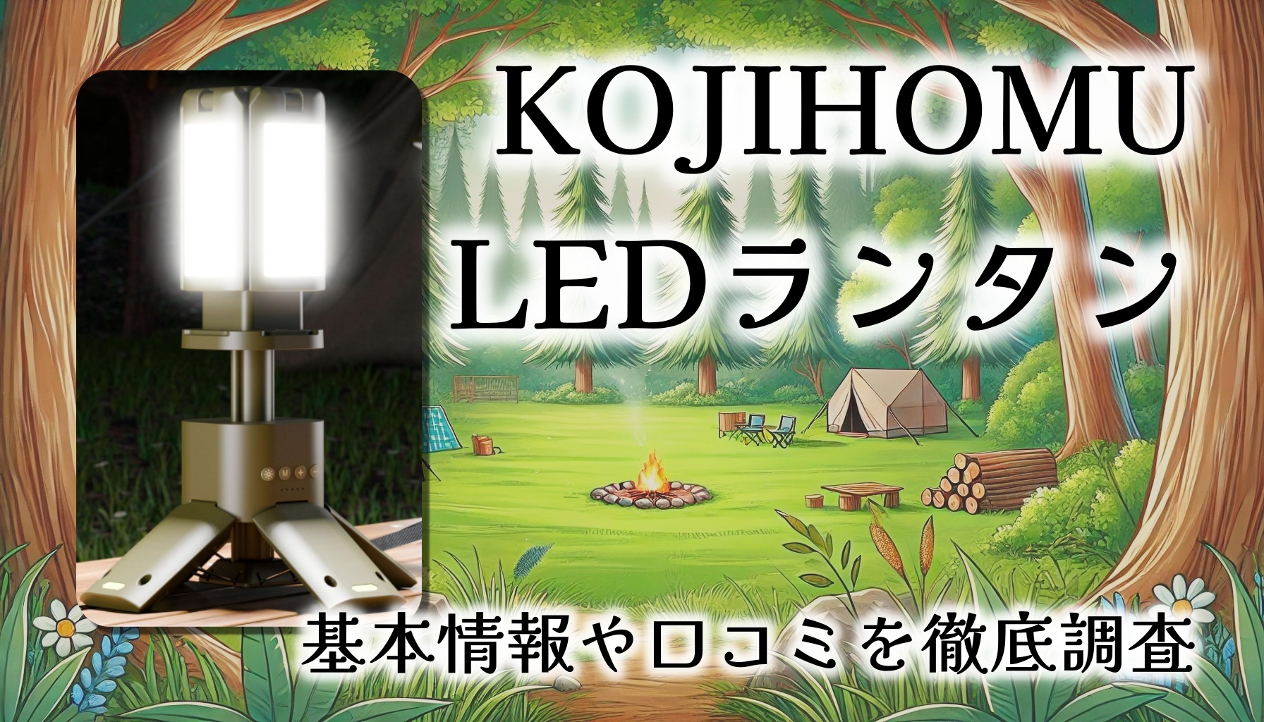 【口コミレビュー】KOJIHOMU LEDランタン：焚火色で雰囲気満点！防災にも最適な1台多役ランタンの魅力を解説