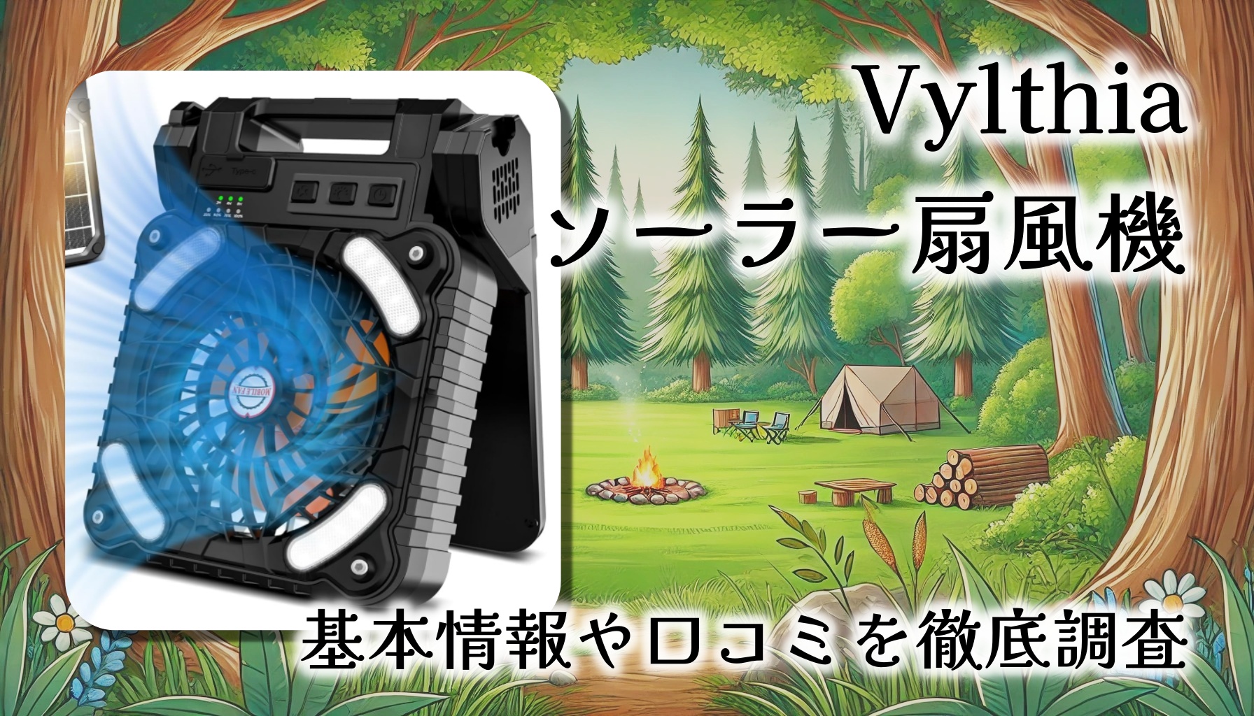 災害にもキャンプにも強い！多機能なソーラー扇風機【Vylthia】レビュー口コミまとめ