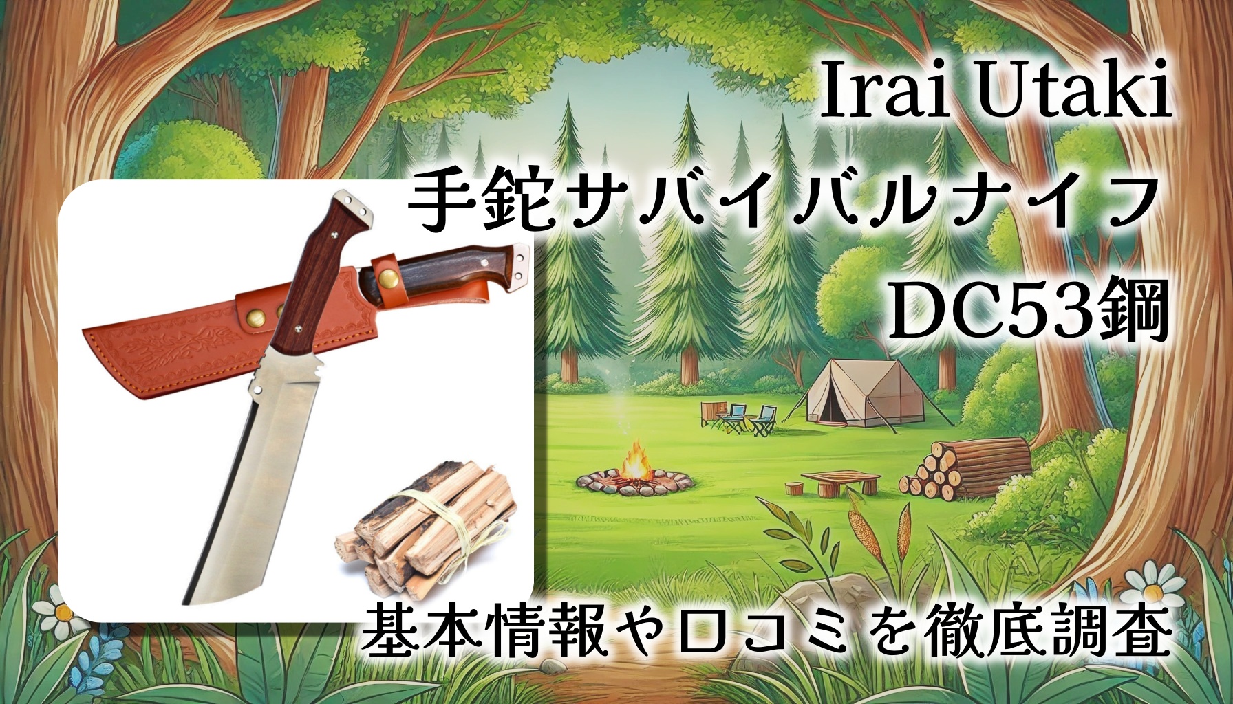 【レビュー】Irai Utaki 手鉈サバイバルナイフ DC53鋼！6mm厚×フルタングで“叩く・割る・払う”を一丁で叶えるとは本当か？