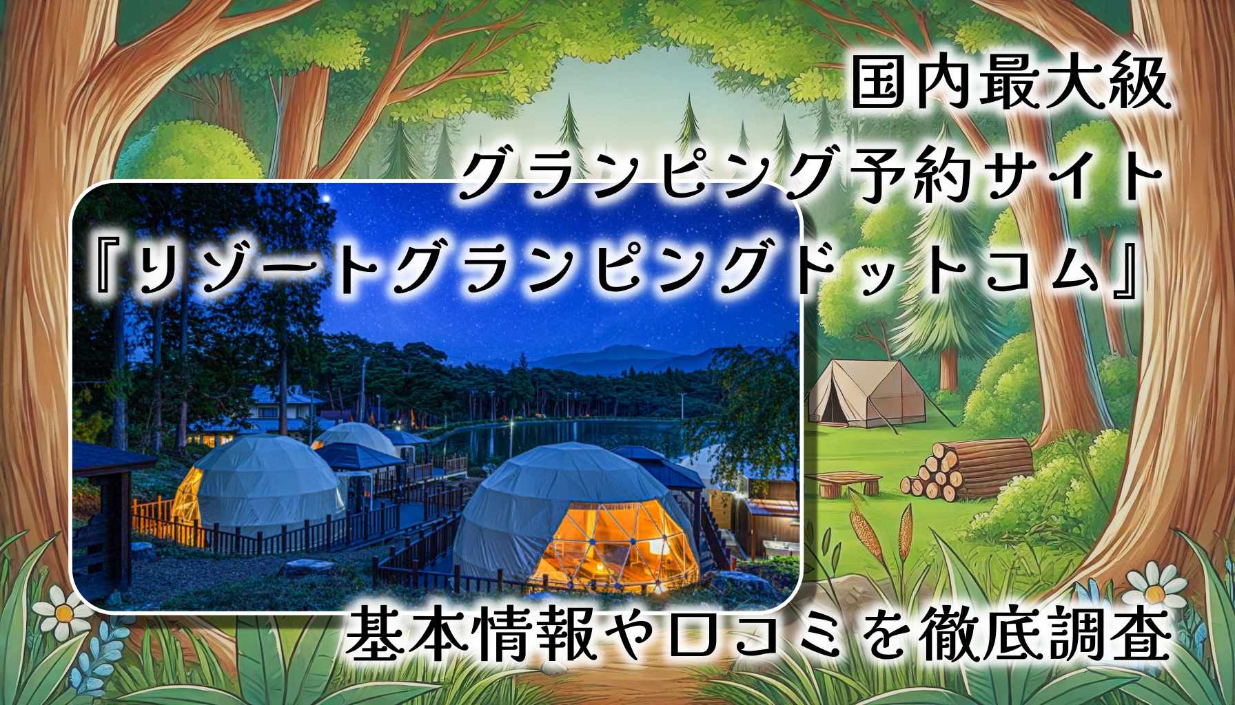 【徹底解説】国内最大級のグランピング予約サイト『リゾートグランピングドットコム』で非日常体験を！レビューやコラムも充実