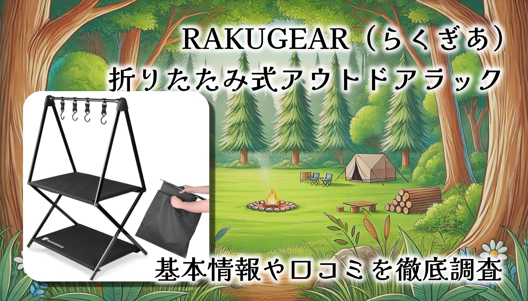 【レビュー】RAKUGEAR（らくぎあ）折りたたみ式アウトドアラックを実際に使ってみた感想