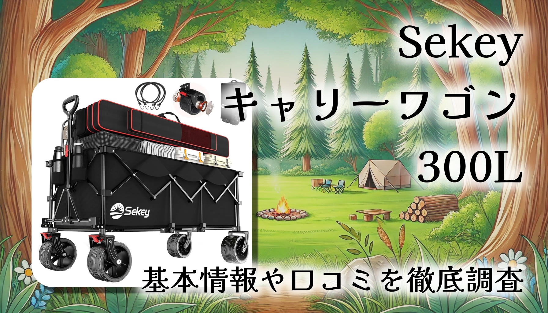 【口コミ・レビュー】Sekey キャリーワゴン 300Lを徹底解説｜特大容量＆高耐荷重200kg！キャンプ・釣り・イベントの最強カート