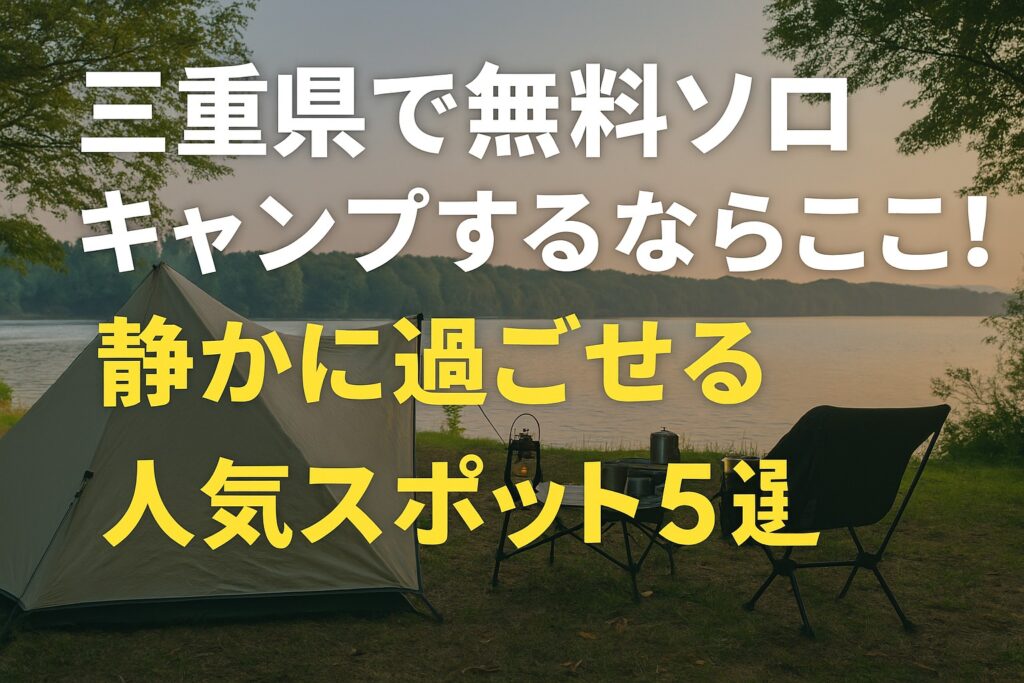 三重県で無料ソロキャンプするならここ！静かに過ごせる人気スポット5選